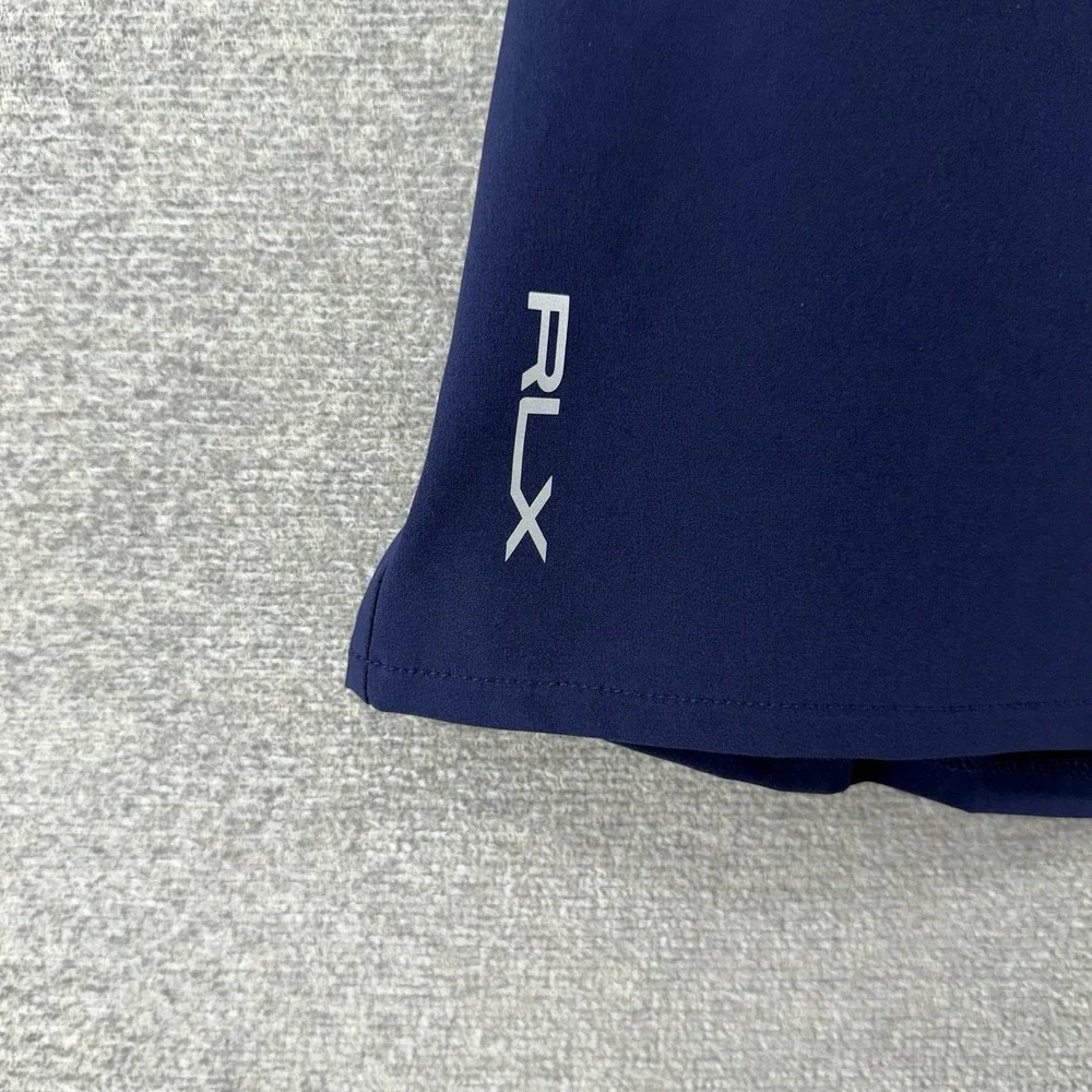 RLX Ralph Lauren Golf Skort Women Large Navy Blue Pleated Back Tennis NEW $128